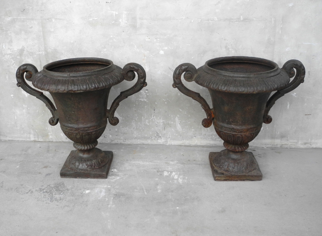 Pair of 19th c. Iron Urns - image 2