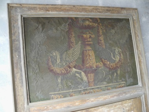 Two Single 18th c. Doors with Papier Peint Paintings - image 2