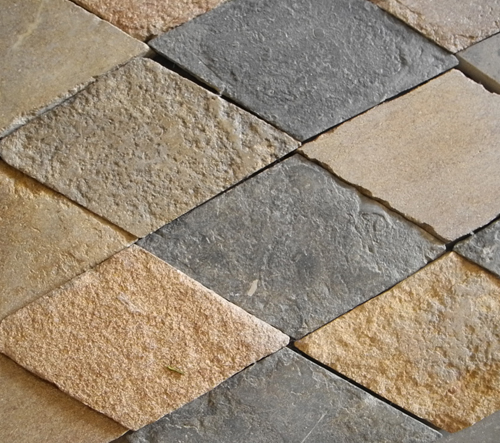 Small Lot 17th c. Patterned Stone Flooring from a Petite Chateau in the Bourgogne Region of France