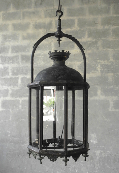 Early 19th c. Iron and Bronze French Carriage Entrance Lantern - image 2