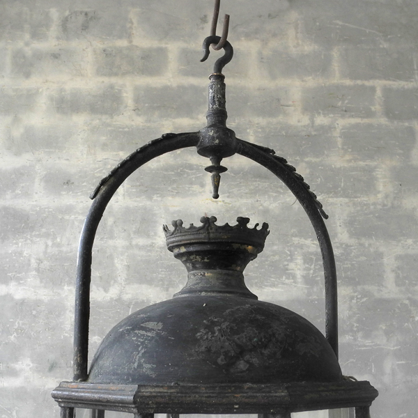 Early 19th c. Iron and Bronze French Carriage Entrance Lantern - image 3
