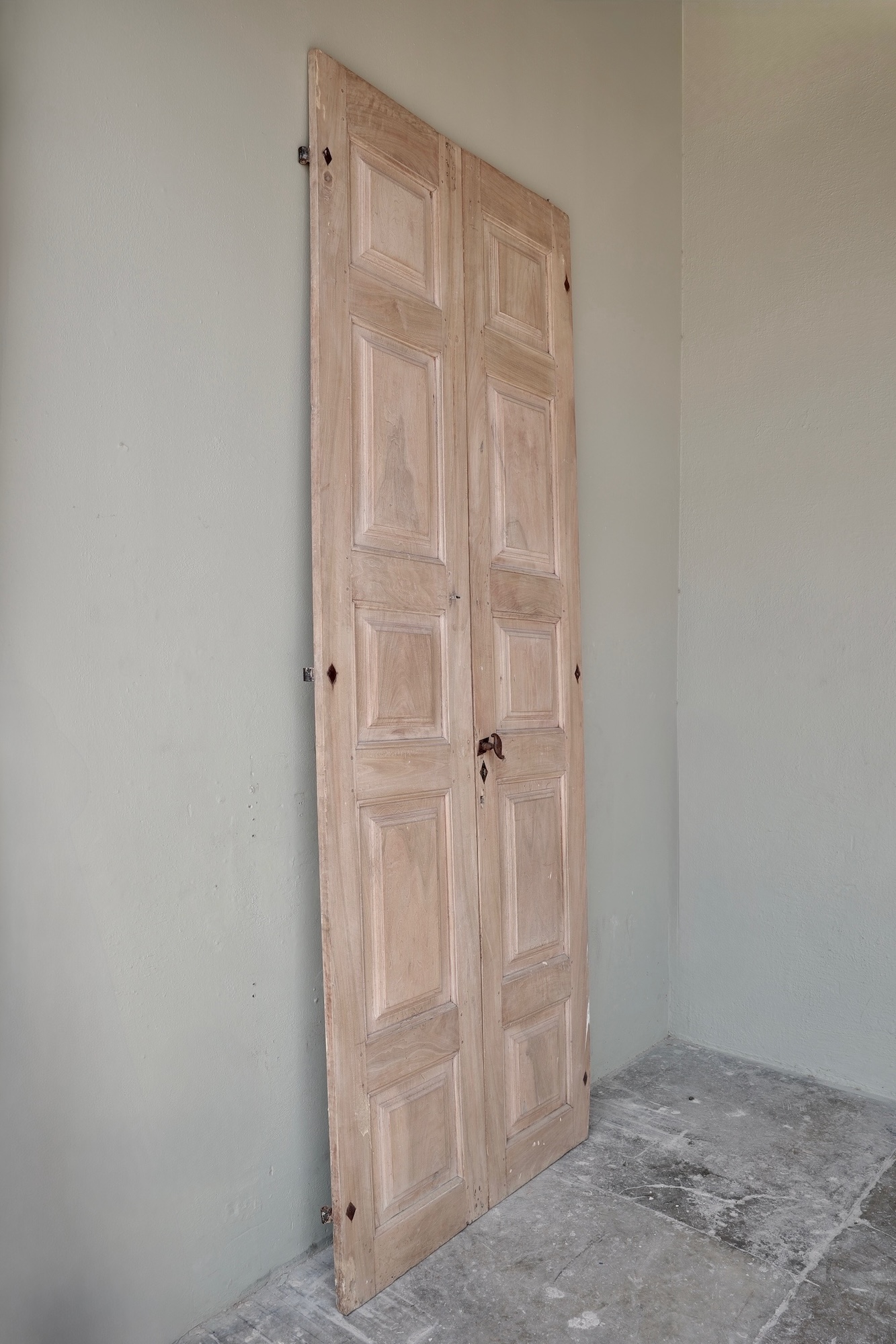 Pair 17th c Walnut Doors from the Piemonte Region of Italy