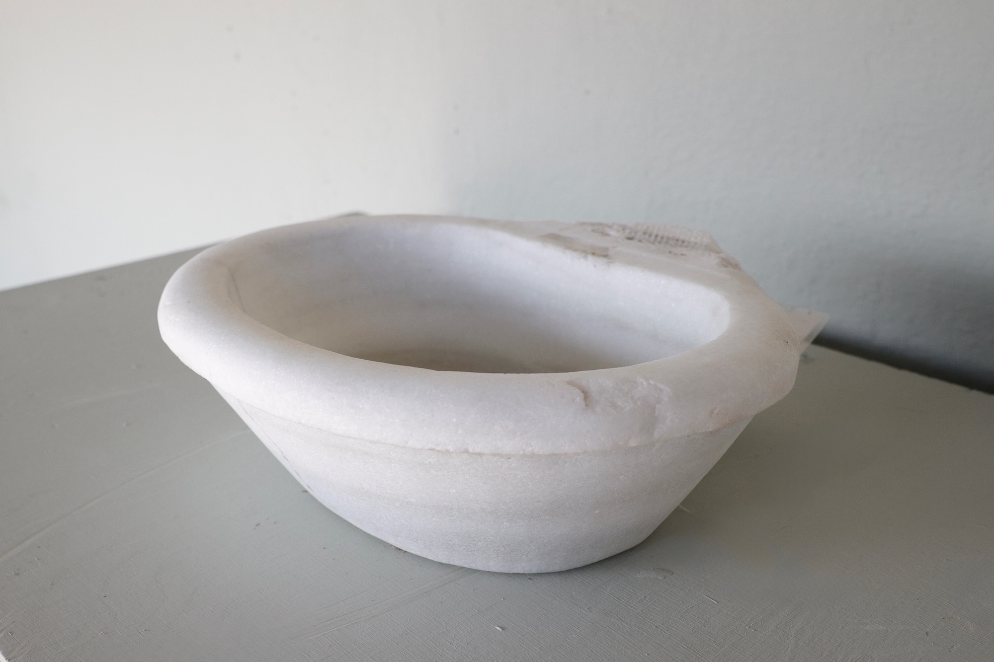 19th c Evier of Carrara Marble from a Maisonde Maitre in Pezenas, a small town in the South of France