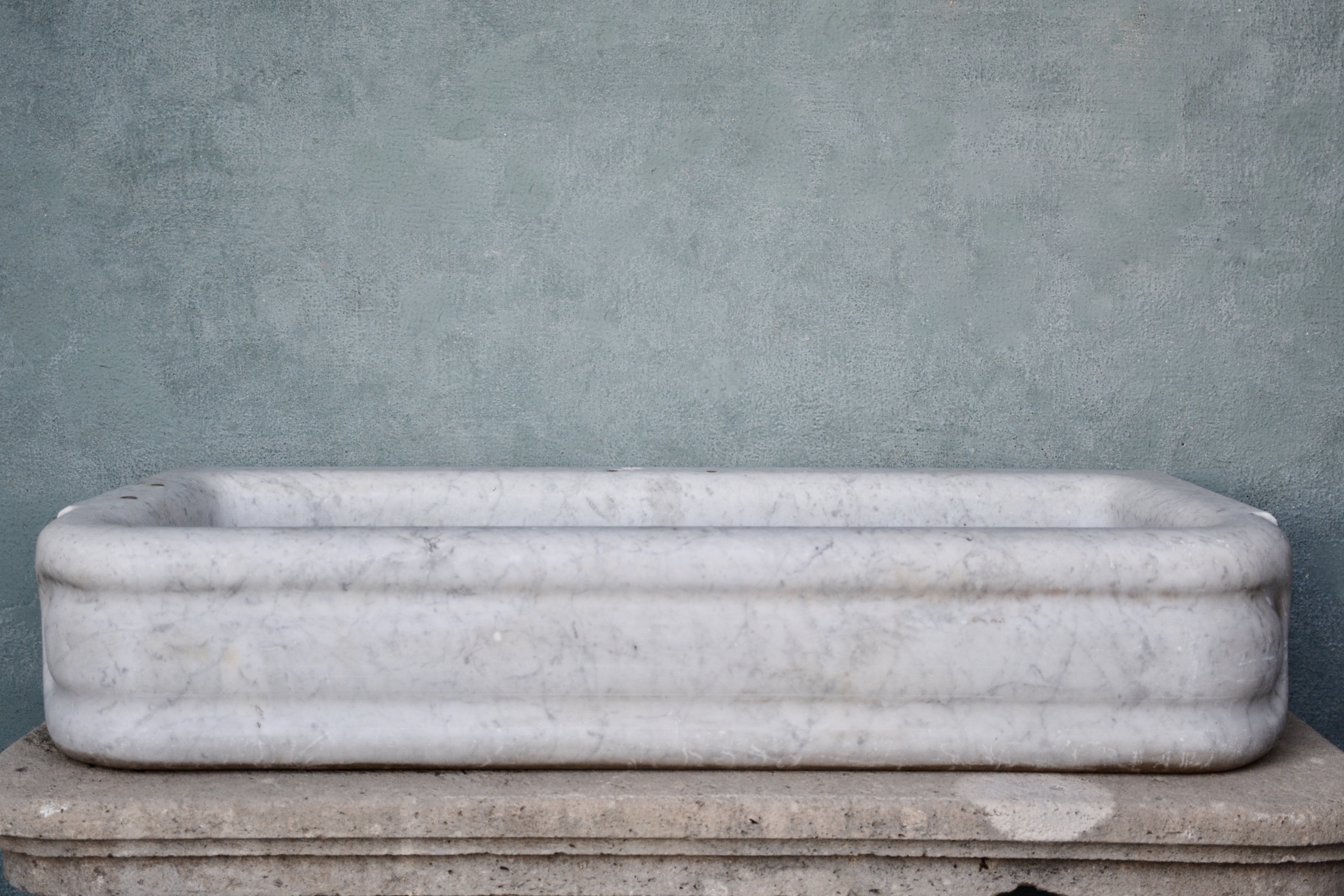 19th c. Monumental Carrara Marble Sink from a Property in Belgium
