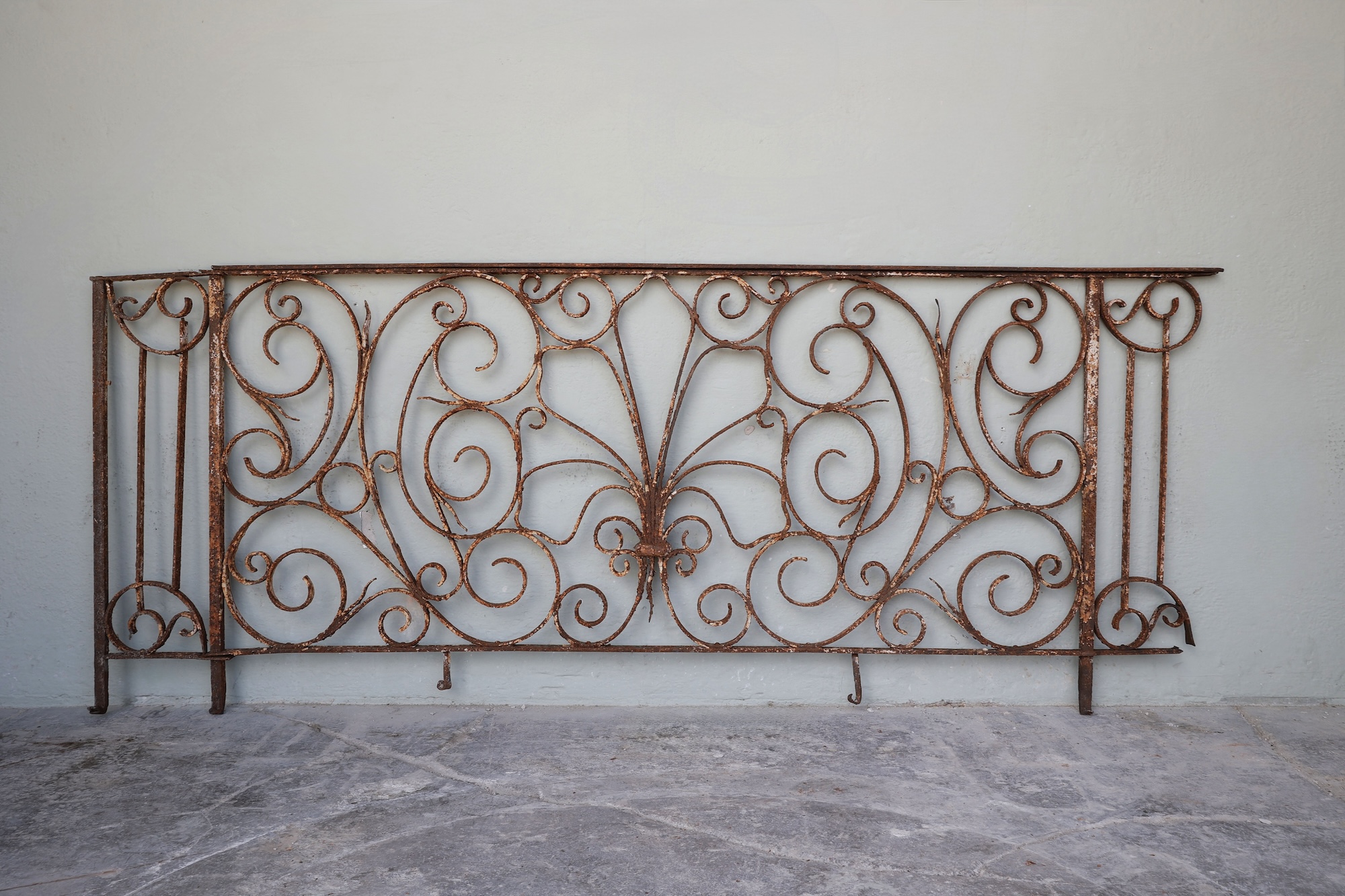 Pair of 18th Hand Forged Balcony Rails from a property in Verona, Italy