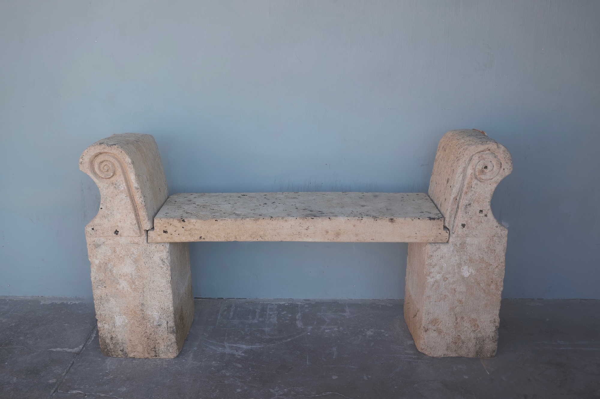 19th c French Stone Bench