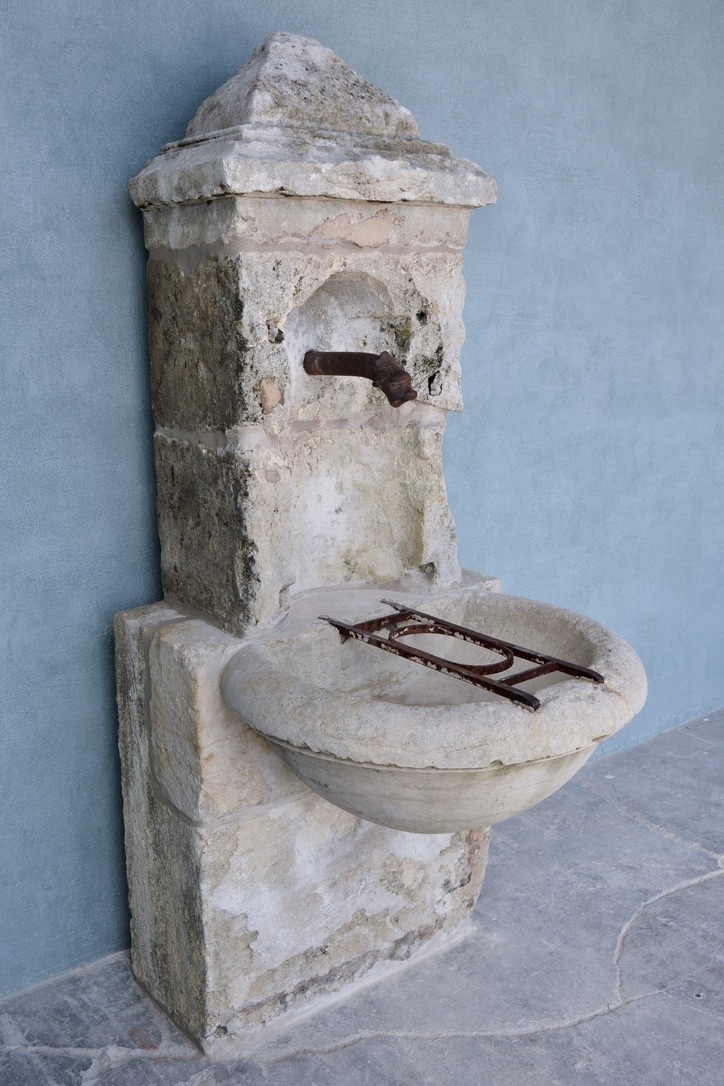 18th c. Fountain comprised of a Wall Basin from the Courtyard of a Chateau in the Touraine Region of France - image 2