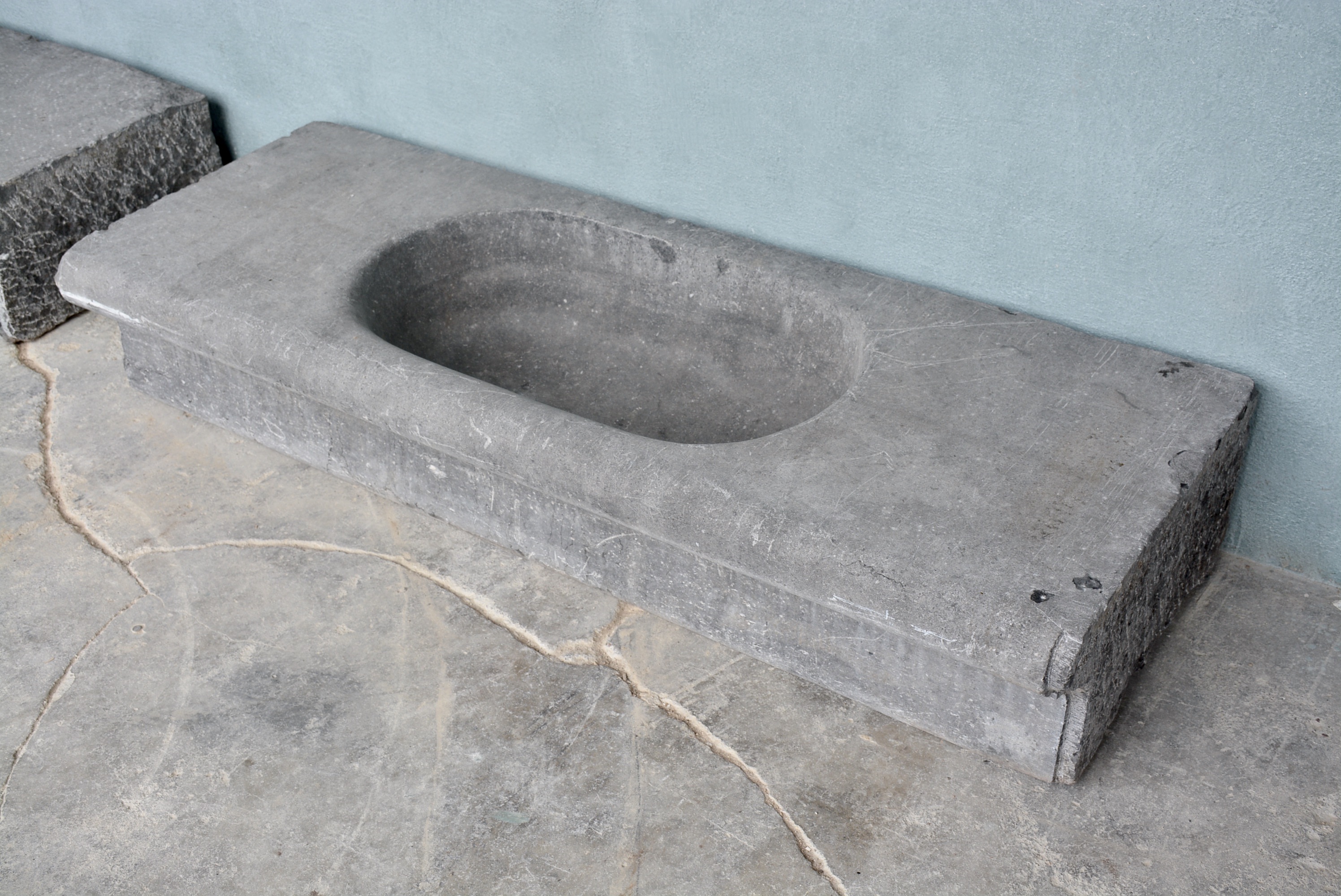 18th c. Belgian Blue Horse Trough from the Stables of a Property near Antwerp, Belgium - image 3