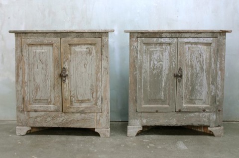 Pair 18th c. Tuscan Corner Cabinets
