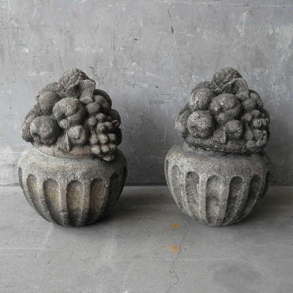 Pair of 19th c. Cement Corbeilles - image 5