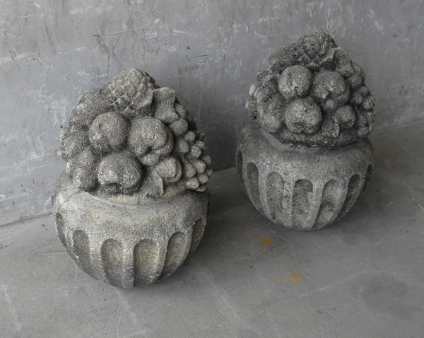 Pair of 19th c. Cement Corbeilles - image 2