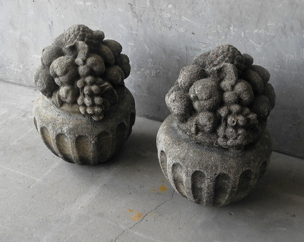 Pair of 19th c. Cement Corbeilles - image 3