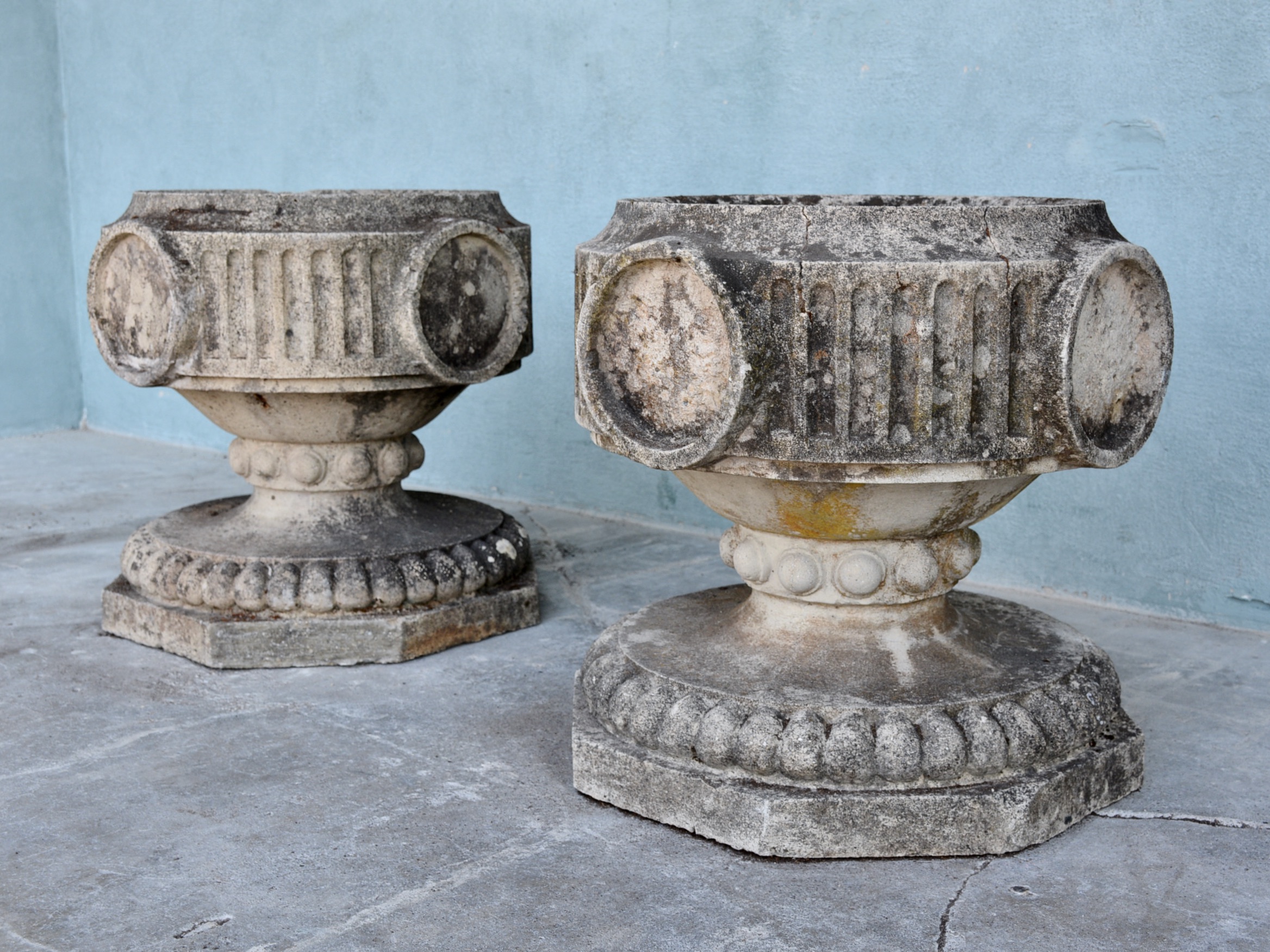 Pair of Form Campana Antique Garden Urns - image 3