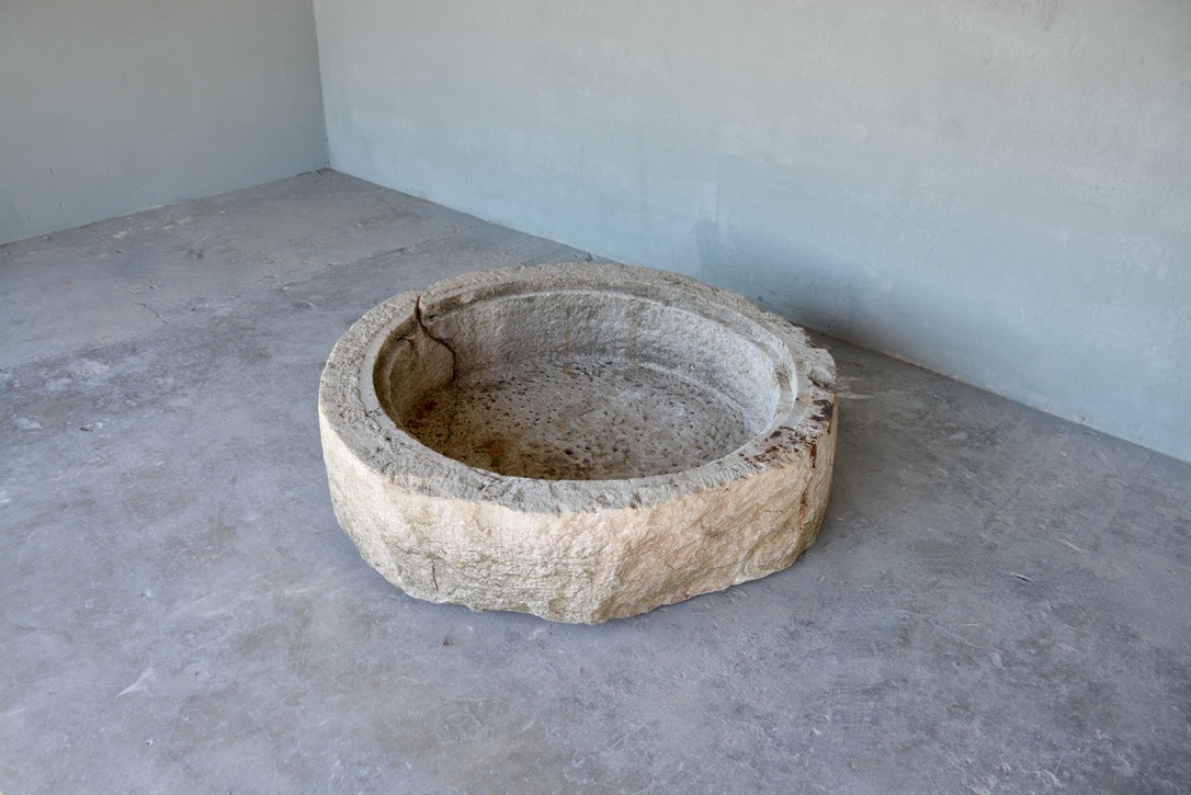 Antique Round Burgundy Stone Trough - image 2