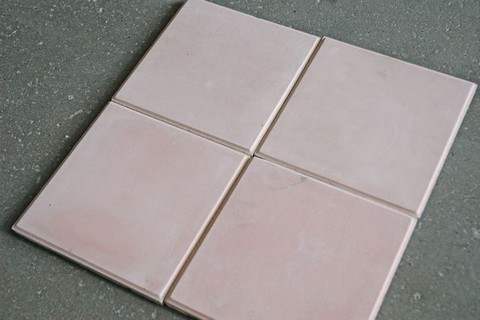 19th c. Rose Colored Colored Cement Tile