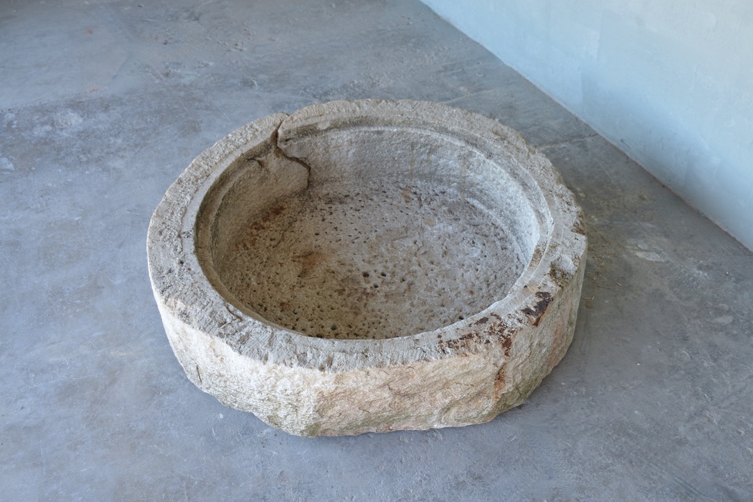Antique Round Burgundy Stone Trough - image 4