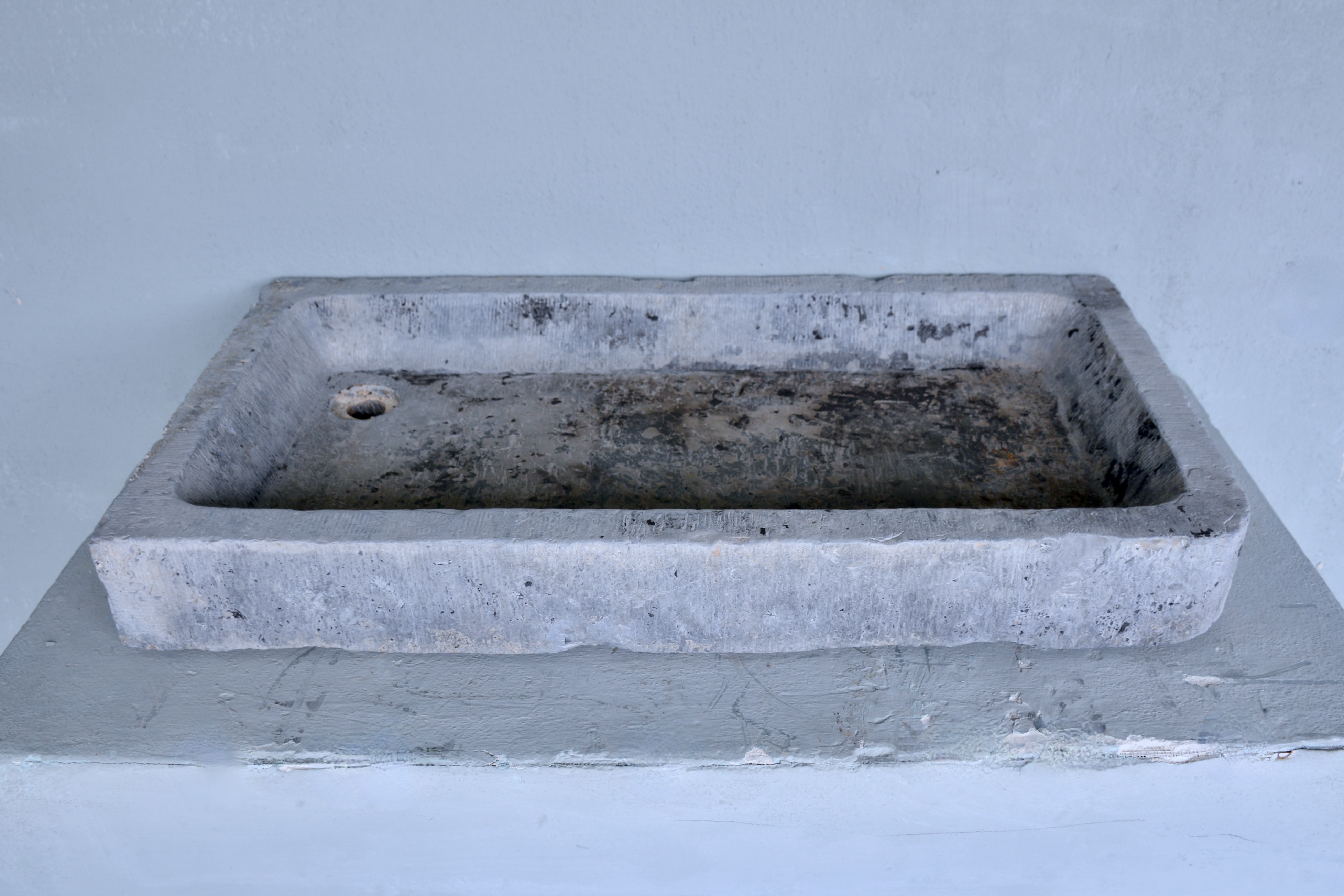 18th Century Belgium Blue Stone SinkFrom a Farm Outside of Antwerp