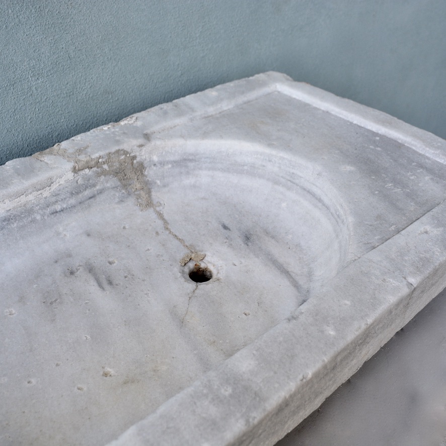 18th c. White Marble Sink - image 3