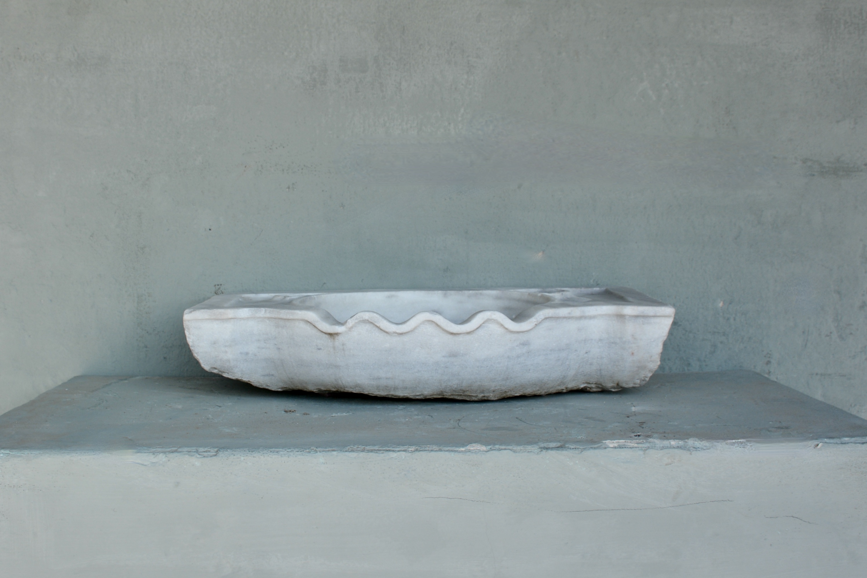 19th c. White Marble Sink