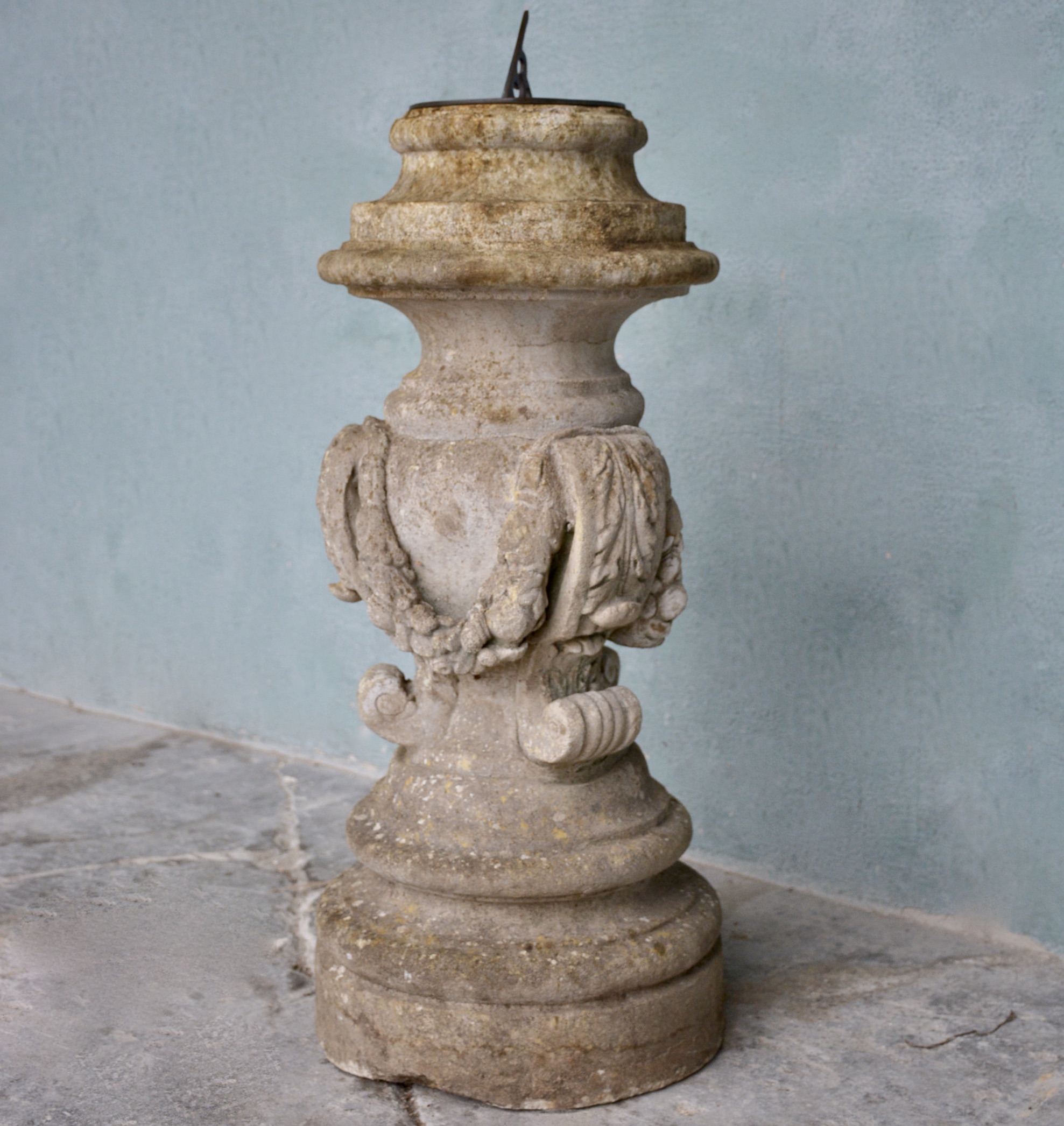 English Sundial of Cast Stone, Circa 1900