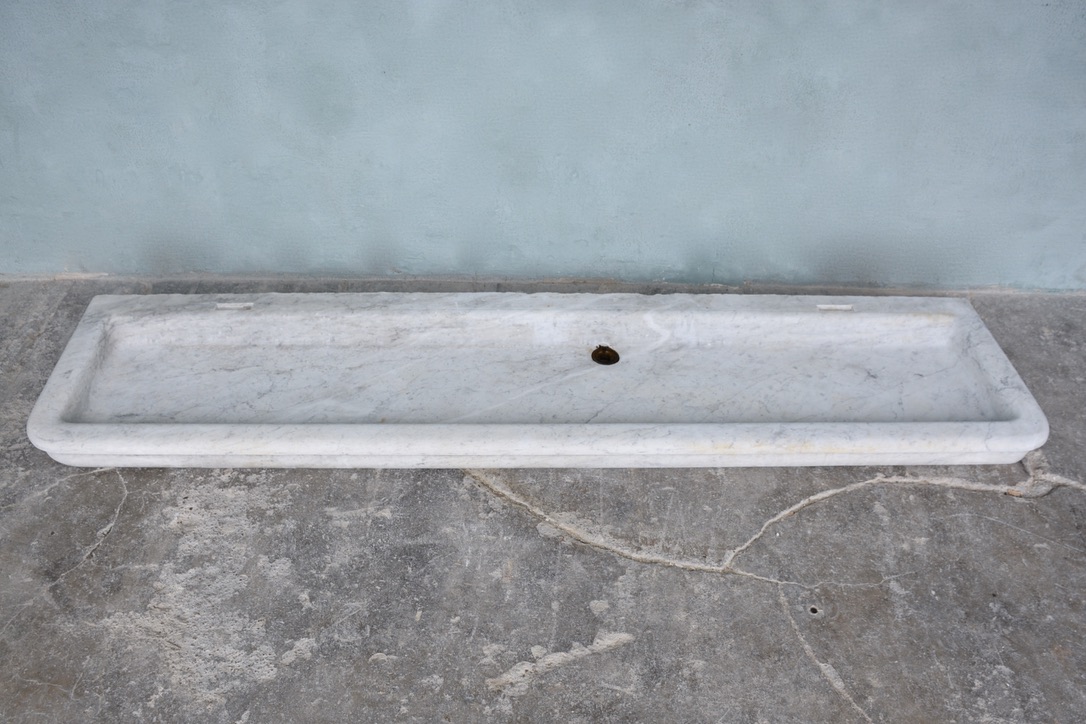 Long Reclaimed Marble Sink Circa 1880 - image 2