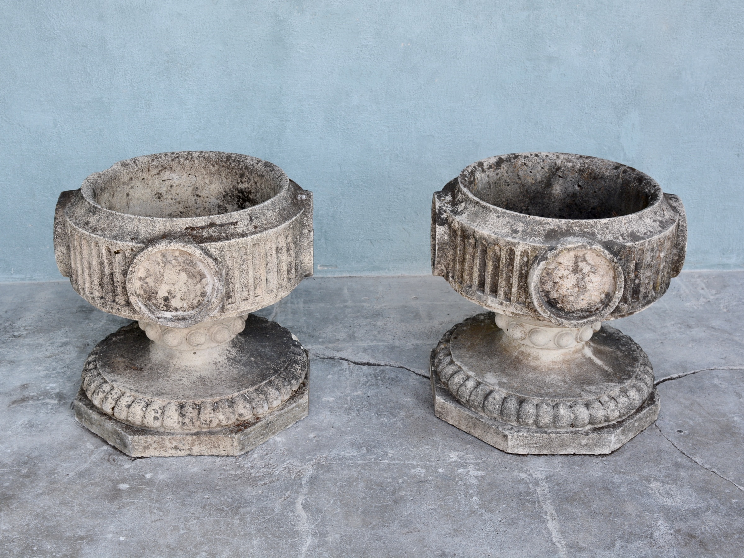 Pair of Form Campana Antique Garden Urns - image 2