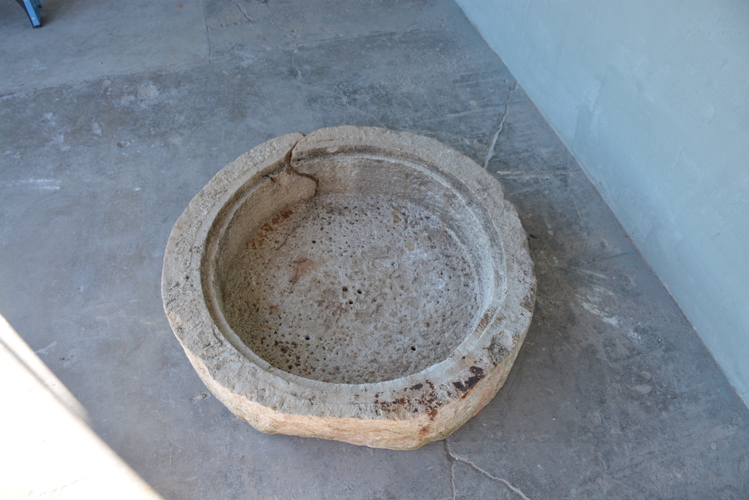 Antique Round Burgundy Stone Trough - image 3