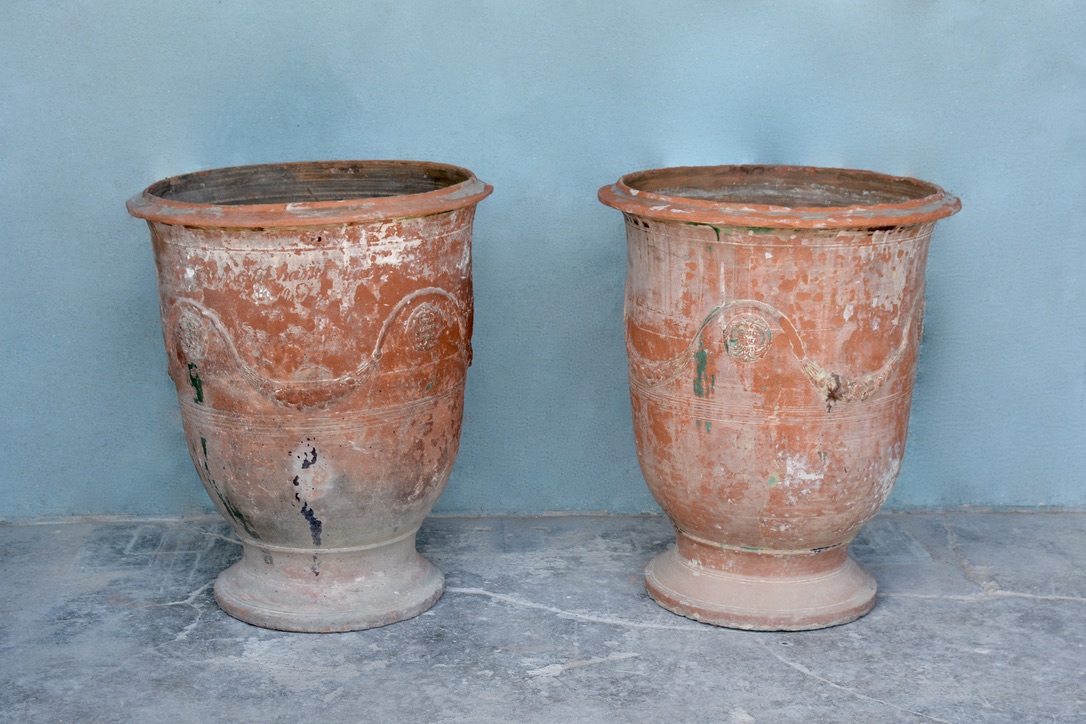 Pair of Vase d'Anduze signed by Boisset. Circa 1860
