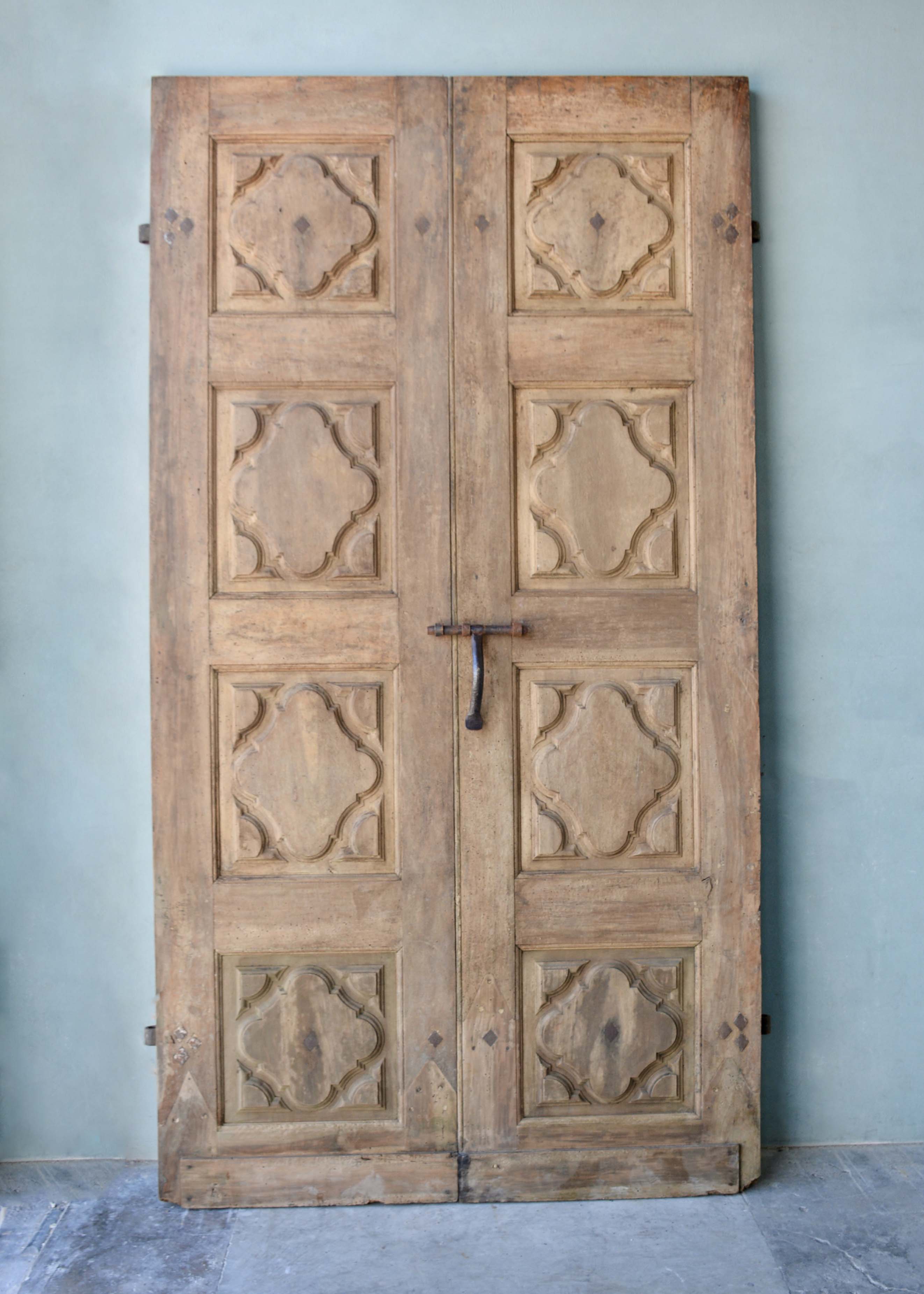 Pair of 18th c Walnut Doors from the entrance to a church in the Piemonte region of Italy - image 2