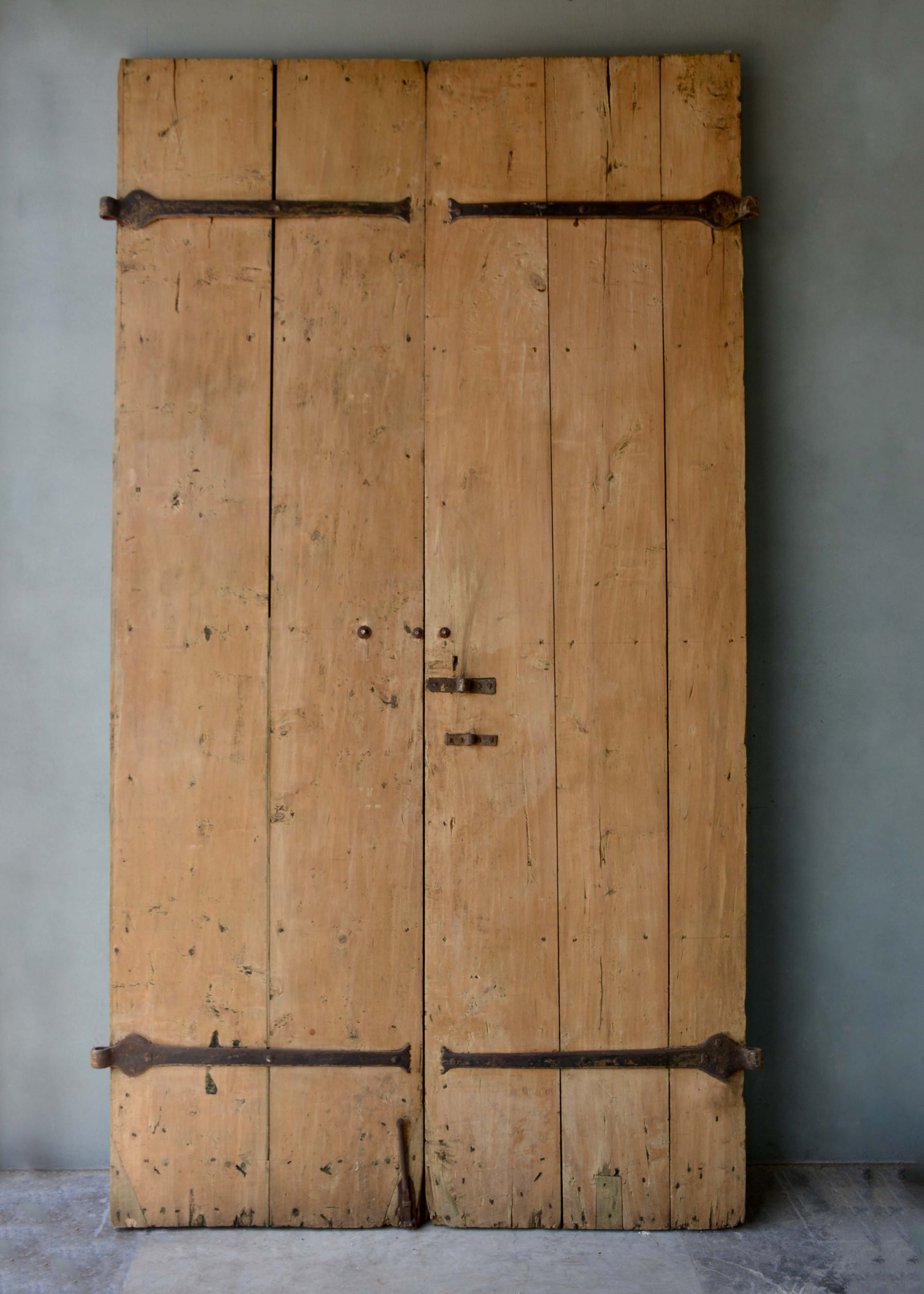 Pair of 18th c Walnut Doors from the entrance to a church in the Piemonte region of Italy