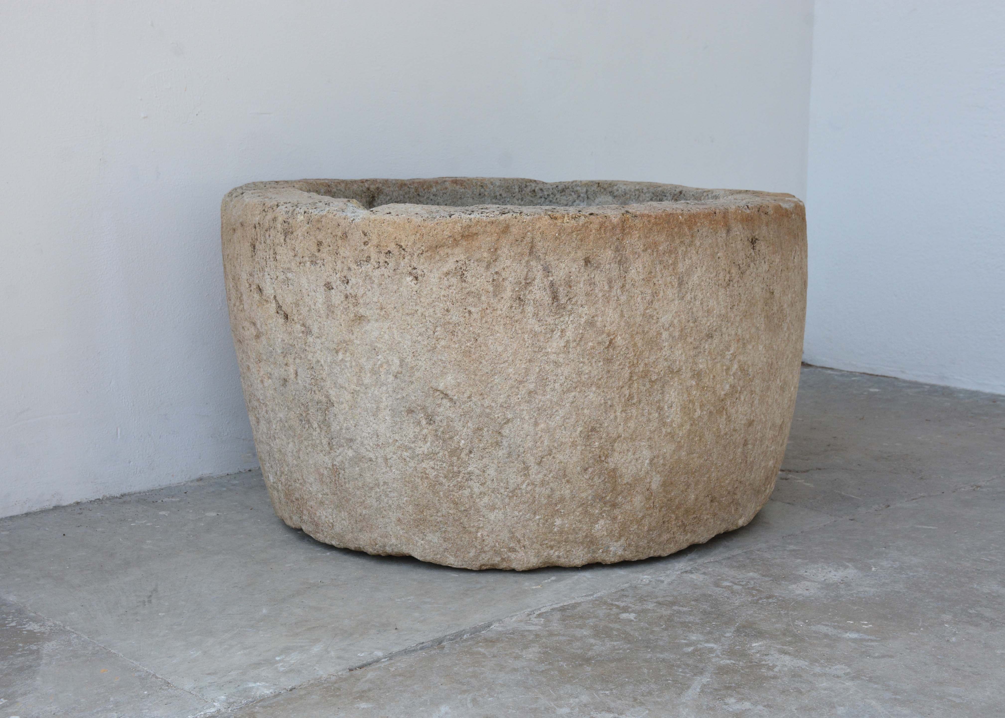 Antique Round Stone Auge from a Property outside of Lyon, France - image 2