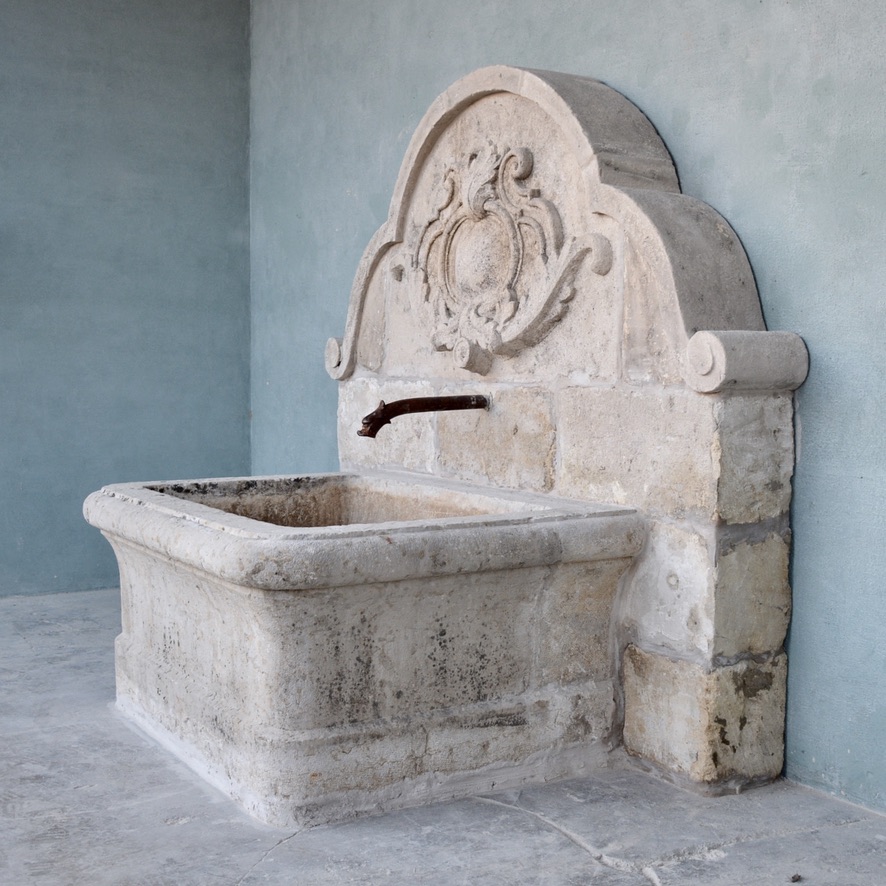 Early 19th c. Limestone Wall Fountain from a Countryside Property near Clermont-Ferrand, France - image 2