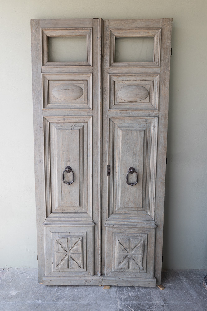 Pair 19th c Entrance Doors from a Maison de Ville in Tours, France
